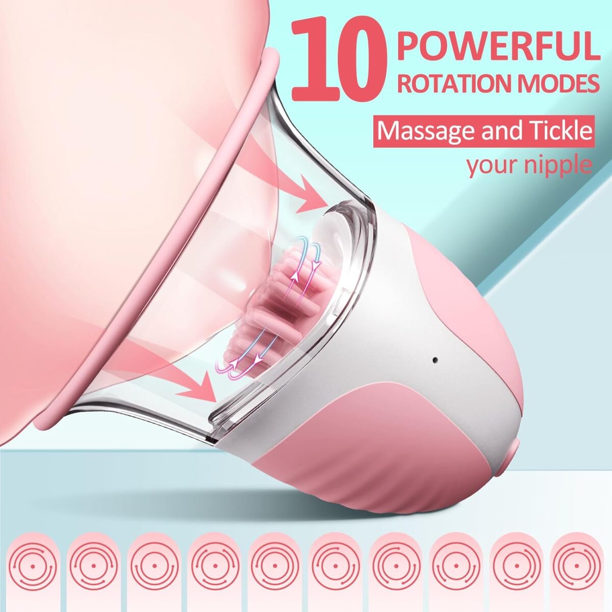 Vibrating Nipple Sucker With 10 Vibrator Rotation Modes