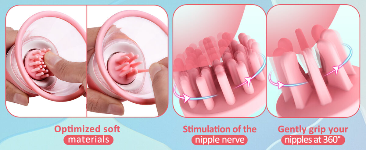 Vibrating Nipple Sucker With 10 Vibrator Rotation Modes